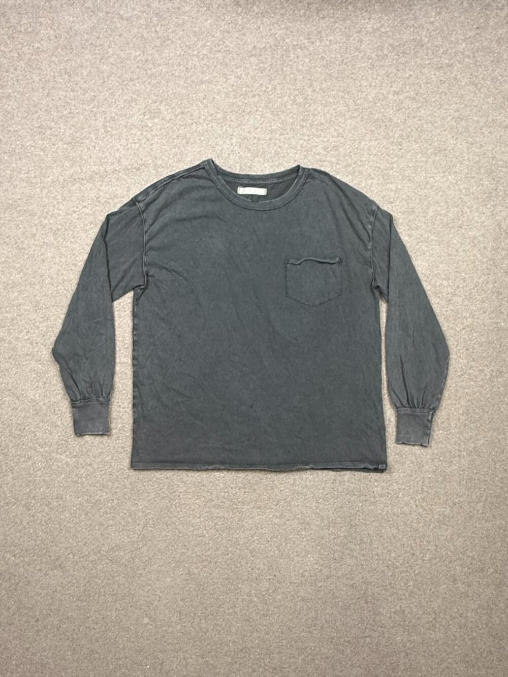 Free People We The Free T Shirt Women's Size S Black Gray Long Sleeve